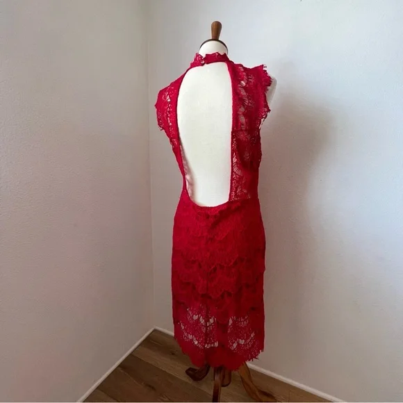 NWT Free People Red Lace Dress - Picture 8 of 13